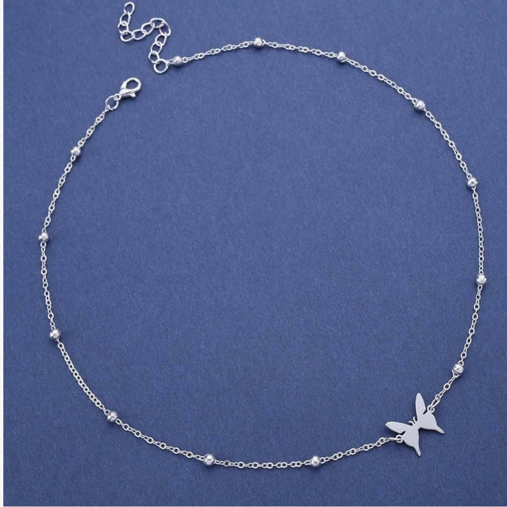 Elegant Silver Butterfly Necklace - Picture 2 of 2